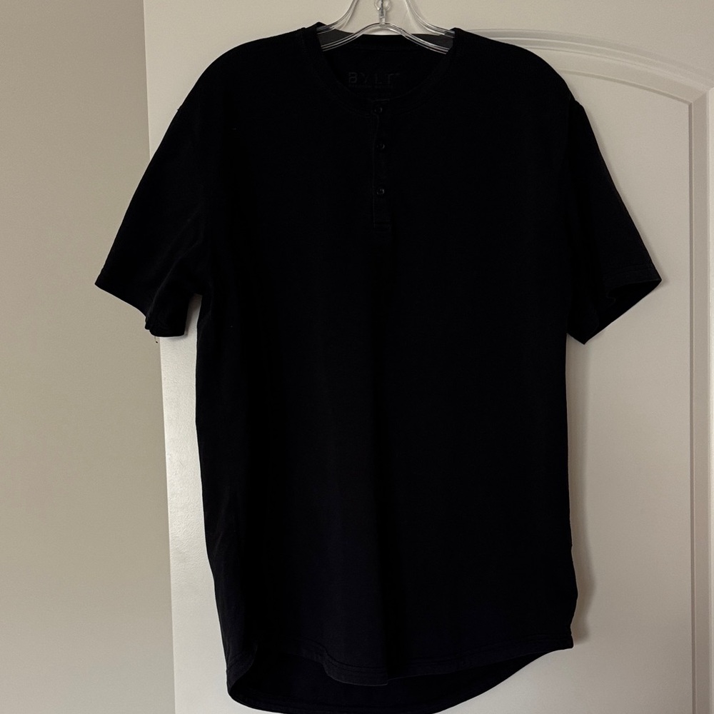 BYLT Basics Black Short-Sleeve Henley
